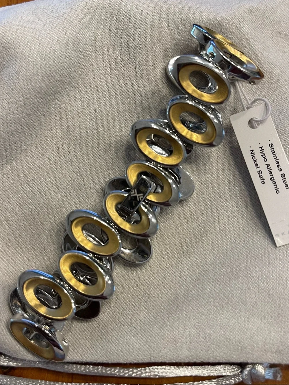 Silver and Gold Oval-Link Bracelet - NWT
